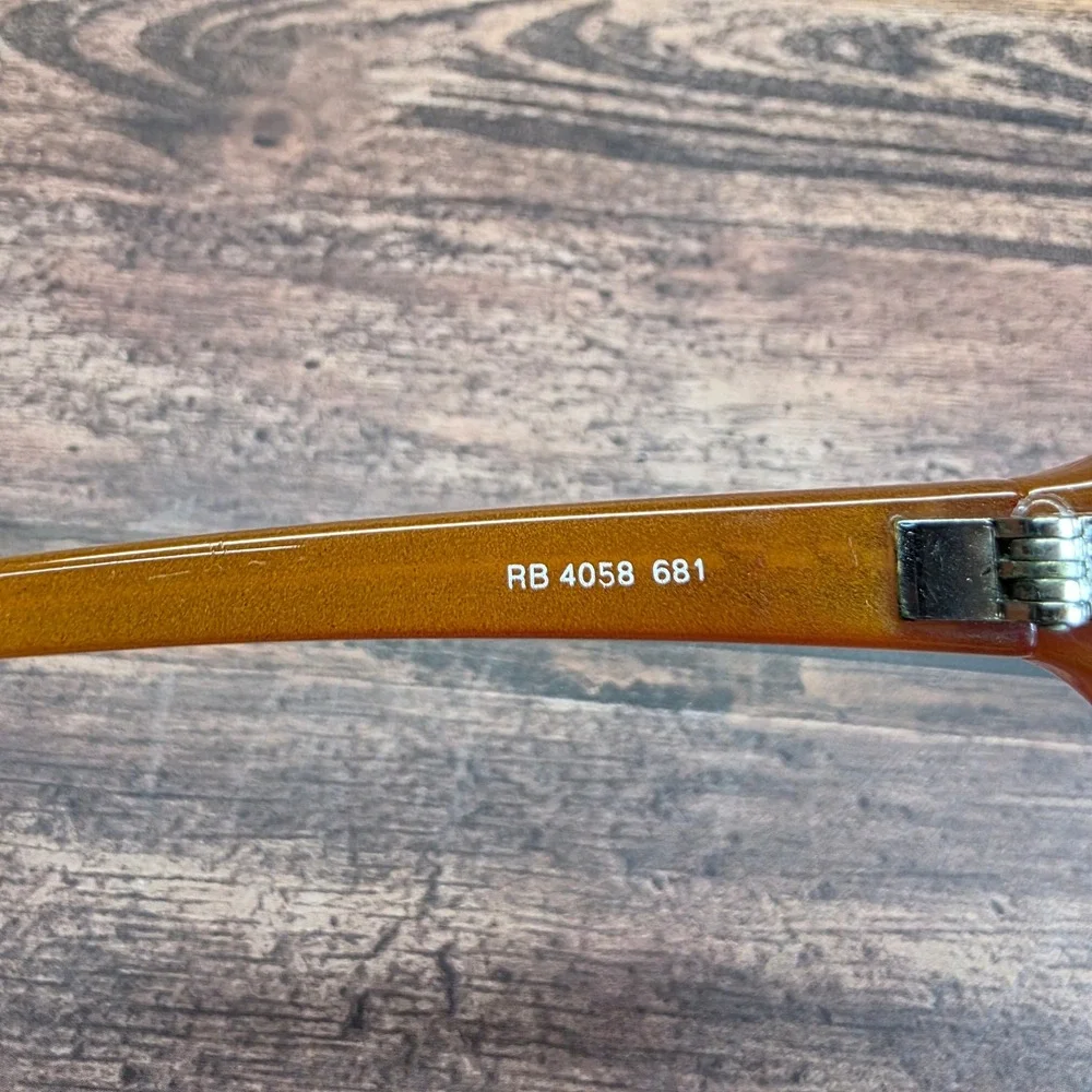 Ray-Ban RB 4058 681 Burgundy Amber Rectangular Eyeglass Frames Made in Italy